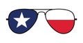 cool aviator sunglasses with texas state flag Royalty Free Stock Photo