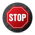 Cool badge with stop sign