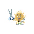 Cool Barber coronavirus particle mascot design style