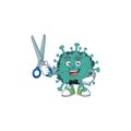 Cool Barber critical coronavirus mascot design style