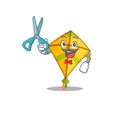 Cool Barber kite mascot in design style