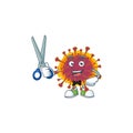 Cool Barber spreading coronavirus mascot design style