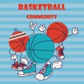 Cool basketball player mascot icon cartoon illustration Royalty Free Stock Photo