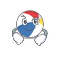Cool beach ball mascot character with Smirking face Royalty Free Stock Photo