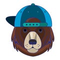 Cool animal with fashion accesories head blue lines