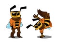 Cool bee in two variants Royalty Free Stock Photo