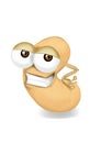 Cool beige cashew cartoon character, sly eyes