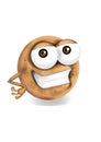 Cool beige digestive cookie cartoon character