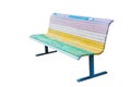Cool Bench painted in the colors of the rainbow. Royalty Free Stock Photo