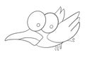 Cool bird. ÃÂ¡ontour isolated on white background. Vector illustration