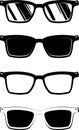 Cool Black Cartoon Sunglasses Eye Frames icon Royalty Free Stock Photo