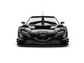 Cool black sports super car - front view Royalty Free Stock Photo