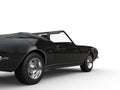 Cool black vintage cabriolet convertible car - back side view