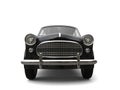 Cool black vintage compact car - front view closeup shot Royalty Free Stock Photo