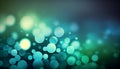 A cool blue and green gradient with circular bokeh lights, evoking a sense of calmness and serenity, Generative AI, illustration