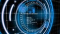 Cool blue head-up screen with database Royalty Free Stock Photo