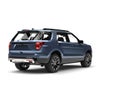 Cool blue metallic modern SUV car - back view Royalty Free Stock Photo