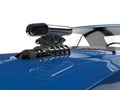 Cool blue muscle car - engine closeup shot