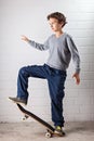 Cool Boy on his skateboard Royalty Free Stock Photo