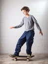 Cool Boy on his skateboard Royalty Free Stock Photo