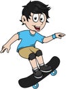 Cool Boy Jump With Skateboard Color Illustration Royalty Free Stock Photo