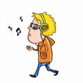 Cool boy listening to music Royalty Free Stock Photo