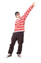 Cool boy pointing at something Royalty Free Stock Photo