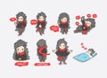 Cool Boy Wearing Casual Clothes Sticker Character in Multiple Expressions