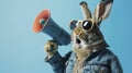 Cool Bunny with Sunglasses Announcing Easter