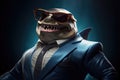 cool business shark with sunglasses AI generated