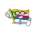 Cool Businessman flag comoros with cartoon character