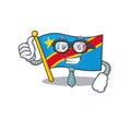 Cool Businessman flag democratic republic cartoon character