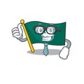 Cool Businessman flag macau cartoon in character