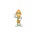 Cool Businessman gold candle mascot cartoon character