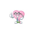 Cool Businessman pink love balloon cartoon character design