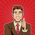 Cool Businessman pop art cartoon