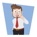 Cool Businessman Thumb Up Color Illustration