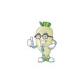 Cool Businessman white radish cartoon character design