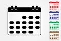 Cool calendar logos with many colors on white background vector