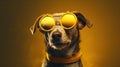 Cool Canine: A Dog Embracing the Sun with Stylish Sunglasses