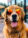 Cool Canine Vibes: Golden Retriever Rocking Sunglasses with Style