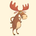 Cool carton moose. Vector illustration of elk isolated