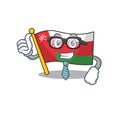 Cool Cartoon Businessman flag oman character vector illustration