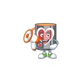 Cool cartoon character of mug love holding a megaphone Royalty Free Stock Photo