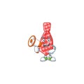 Cool cartoon character of red love tie holding a megaphone Royalty Free Stock Photo