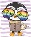 Cute Penguin with sun glasses