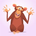 Cool cartoon monkey character icon. Vector illustration
