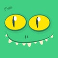 Cool cartoon monster face. Halloween vector illustration. Royalty Free Stock Photo