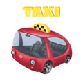 Cool cartoon taxi Royalty Free Stock Photo