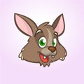 Cool cartoon wolf head or werewolf. Icon. Vector illustration isolated. Royalty Free Stock Photo